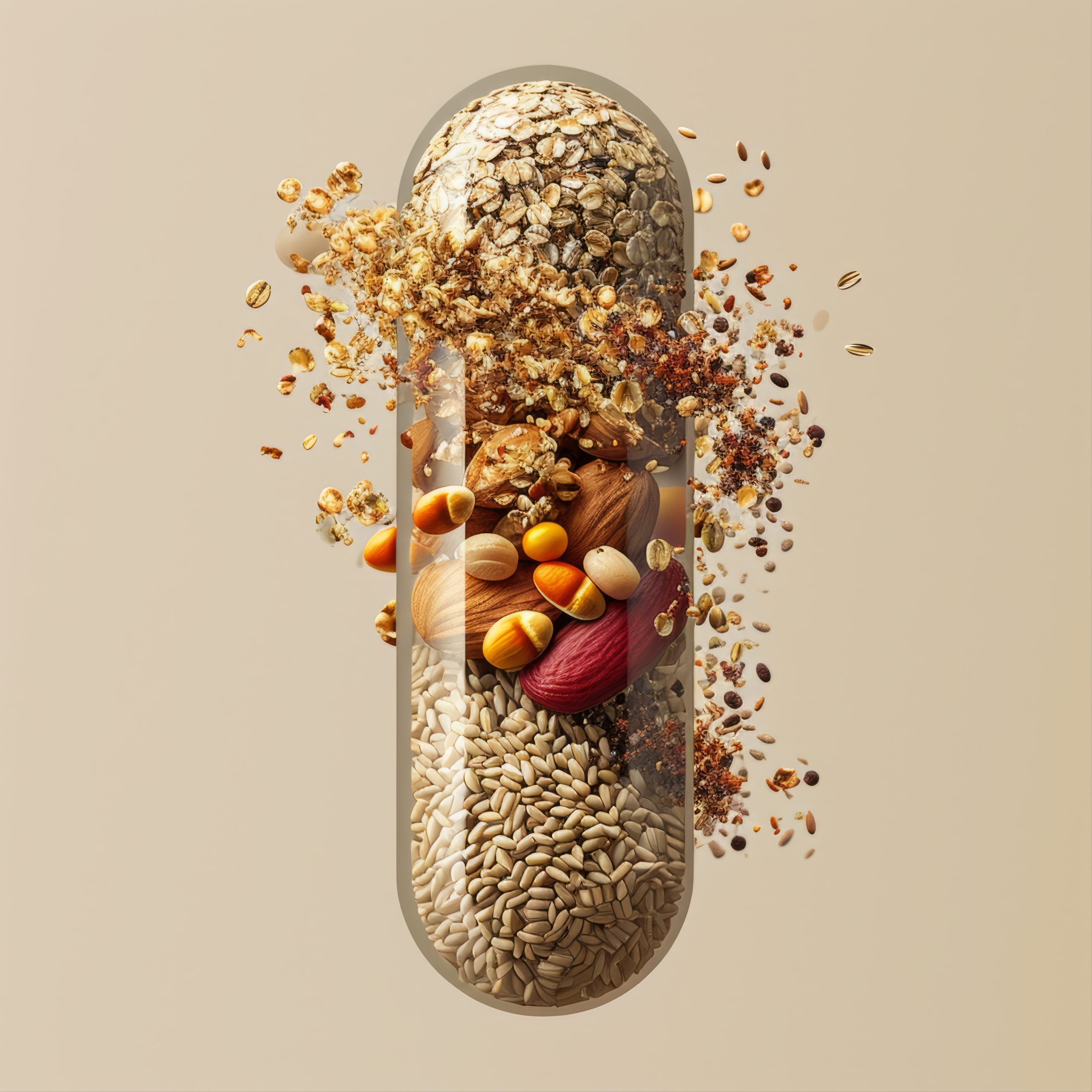 view-healthy-food-incased-pill-shaped-container